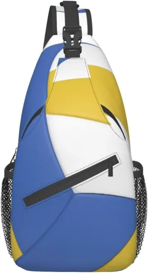 Volleyball Sling Bag for Men Women Crossbody Sling Backpack Cycling Hiking Daypack Chest Shoulder Bag with Adjustable Strap