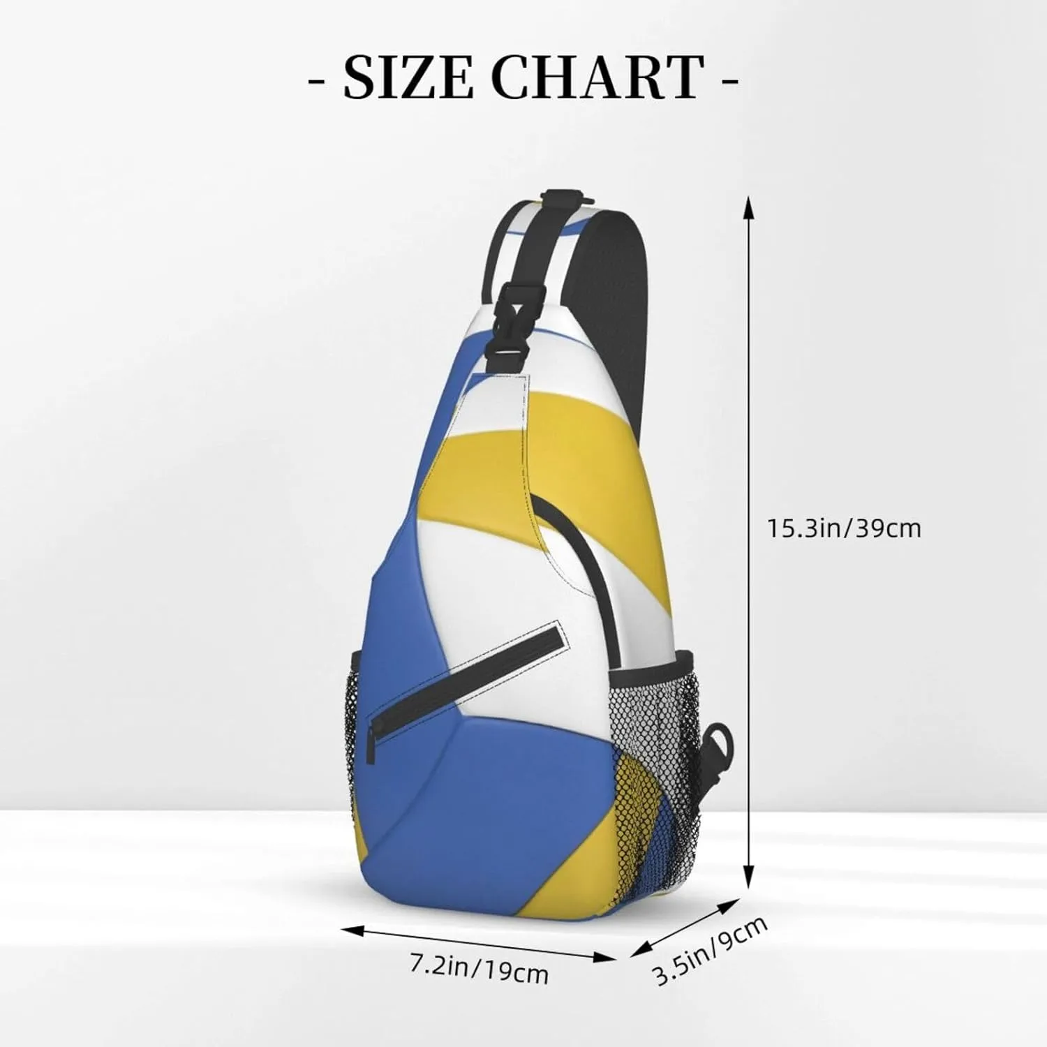Volleyball Sling Bag for Men Women Crossbody Sling Backpack Cycling Hiking Daypack Chest Shoulder Bag with Adjustable Strap