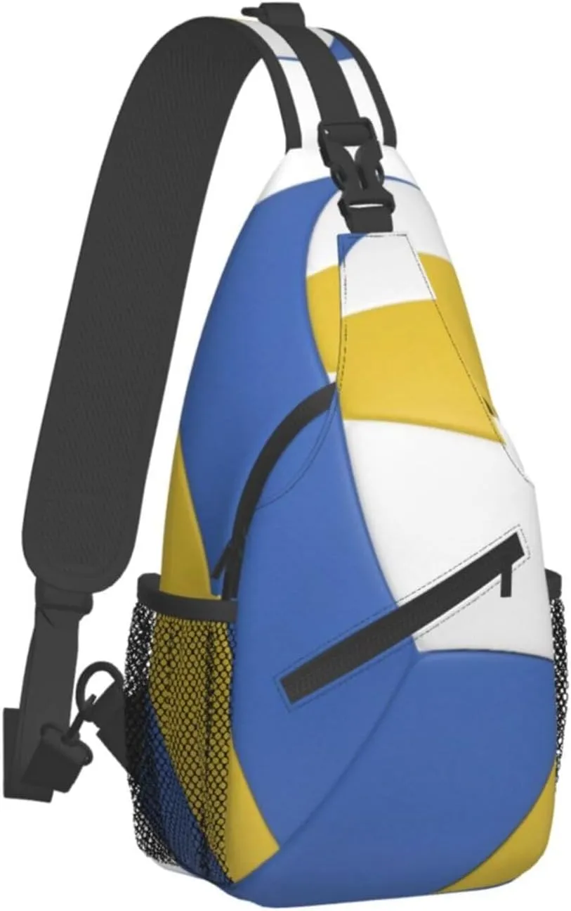 Volleyball Sling Bag for Men Women Crossbody Sling Backpack Cycling Hiking Daypack Chest Shoulder Bag with Adjustable Strap