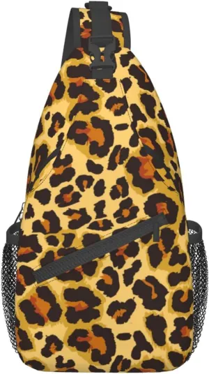 VOOHDDY Classic Leopard Print Animal Sling Bag For Women Men Travel Hiking Backpack Crossbody Shoulder Chest Bags Casual Daypack Sport