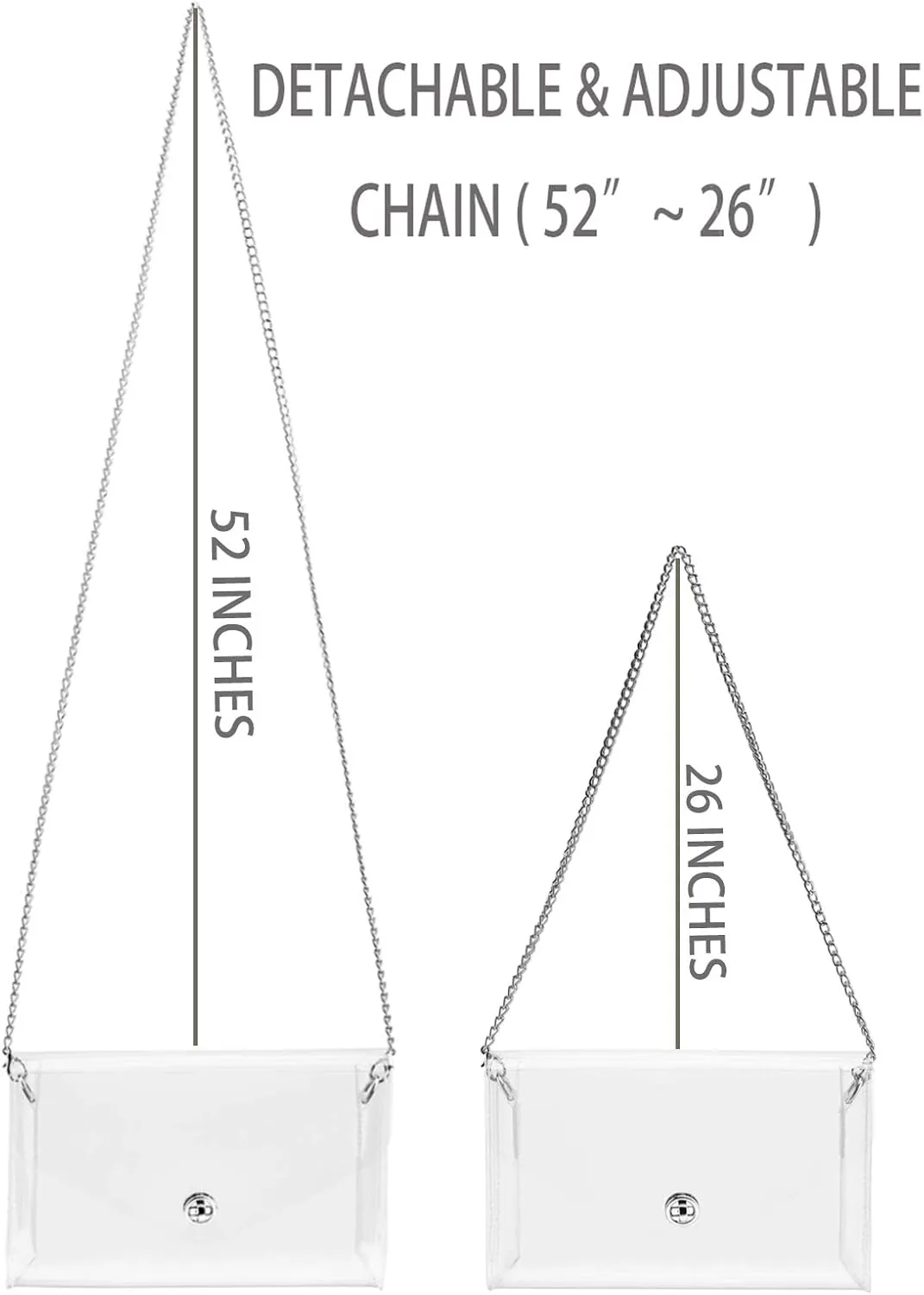 Vorspack Clear Purse for Women Clear Crossbody Bag Cute for Sports Concert Prom Party Present