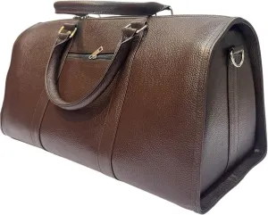 Voyager Cowhide Leather Duffel Bag – Travel & Gym Bag in Medium and Large (Dark Brown, Caramel Brown, Black). (Chocolate Brown, Large)