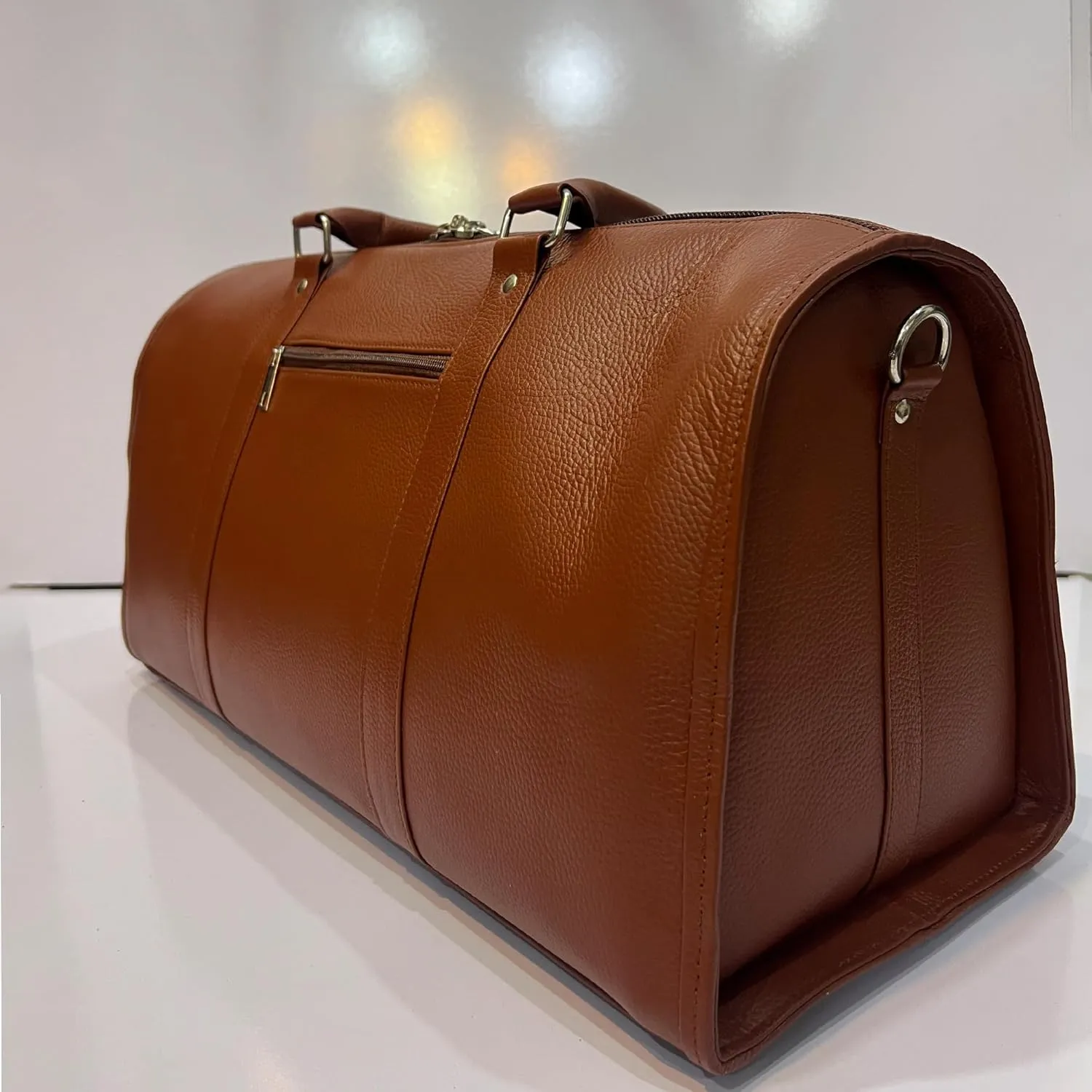 Voyager Cowhide Leather Duffel Bag – Travel & Gym Bag in Medium and Large (Dark Brown, Caramel Brown, Black). (Chocolate Brown, Large)