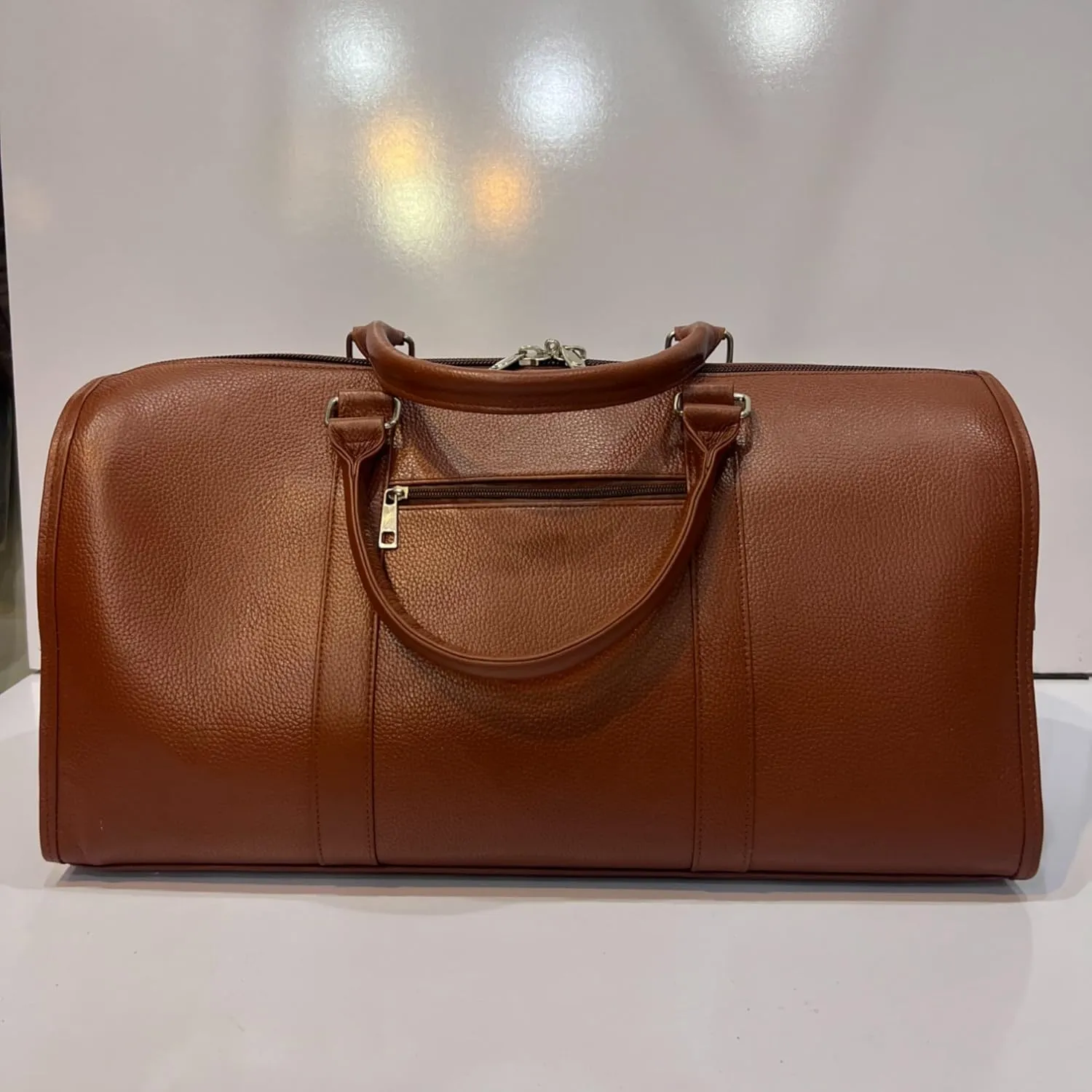 Voyager Cowhide Leather Duffel Bag – Travel & Gym Bag in Medium and Large (Dark Brown, Caramel Brown, Black). (Chocolate Brown, Large)