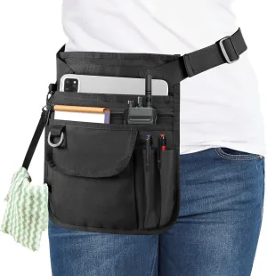 Waitress Server Apron with Multiple Pockets, Server Waist Pouch with Adjustable Belt, Waist Apron for Waitress, Waiter, Women Men Server, Waiter Server Apron Bag for Restaurant, Bistro, Cafe