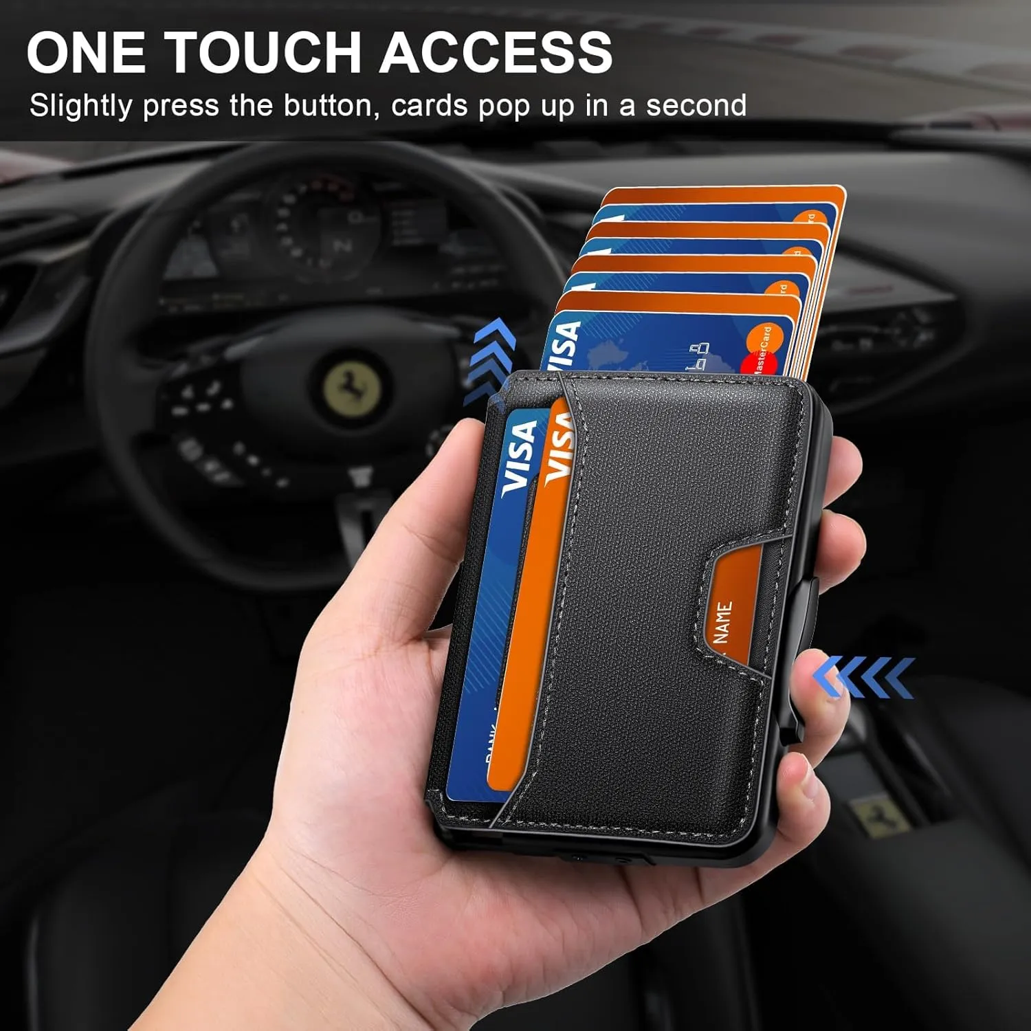 Wallet for Men, Mens Wallet Minimalist Slim Wallet, RFID Blocking Smart Pop Up Wallet with Money Clip & ID Window, Metal Compact Wallet, Aluminum Credit Card Holder Wallet