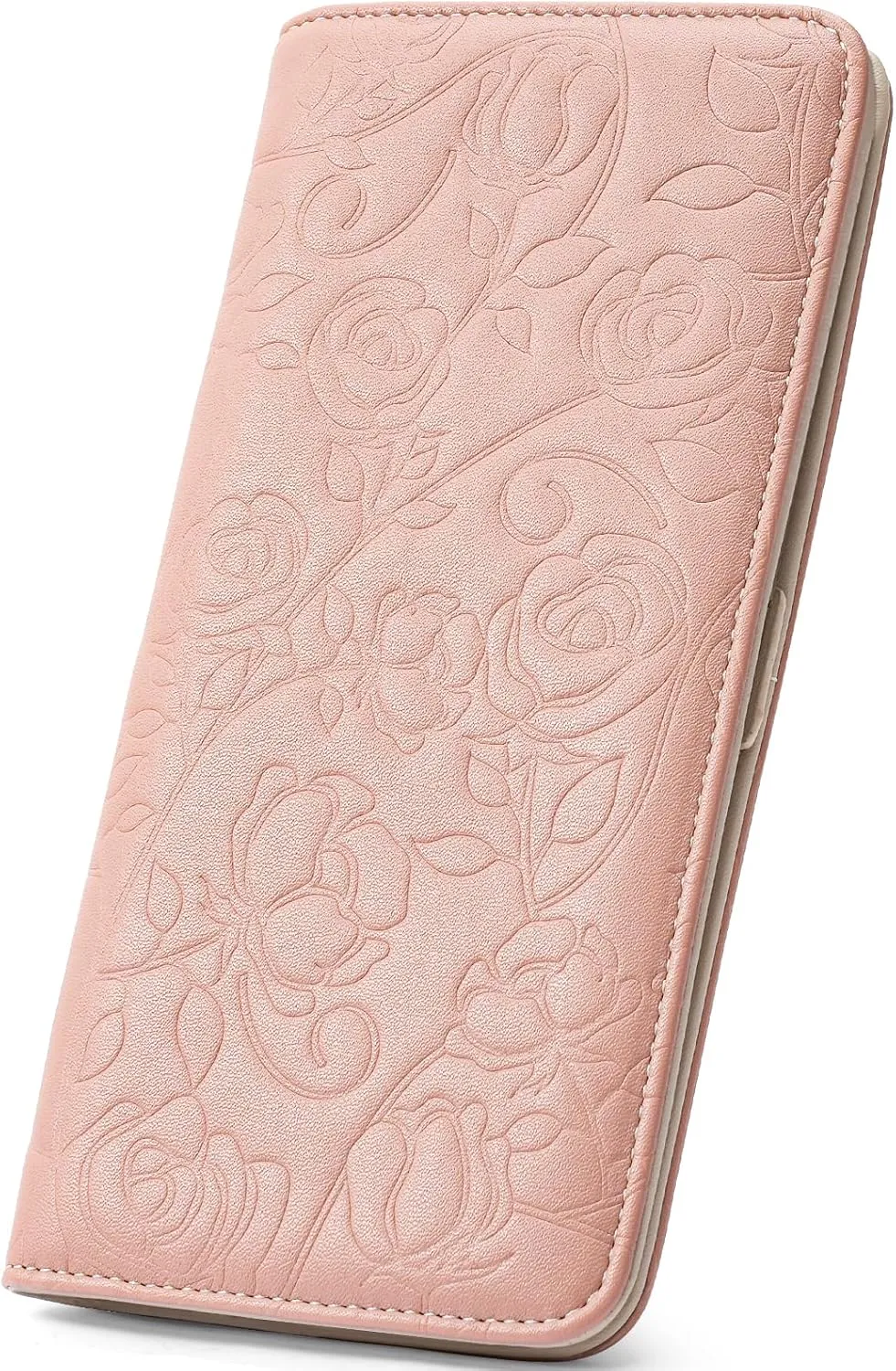Wallet Women Ultra Slim Thin Womens Wallet RFID Blocking Bifold Clutch Long Ladies Wallet Rose PINK