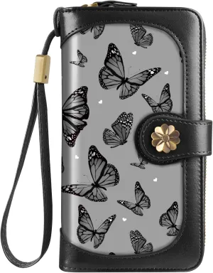 Wallets for Women Multi Card Holder Wallet Clutch Wallet Card Holder Organizer Ladies Purse with Wrist strap Purse