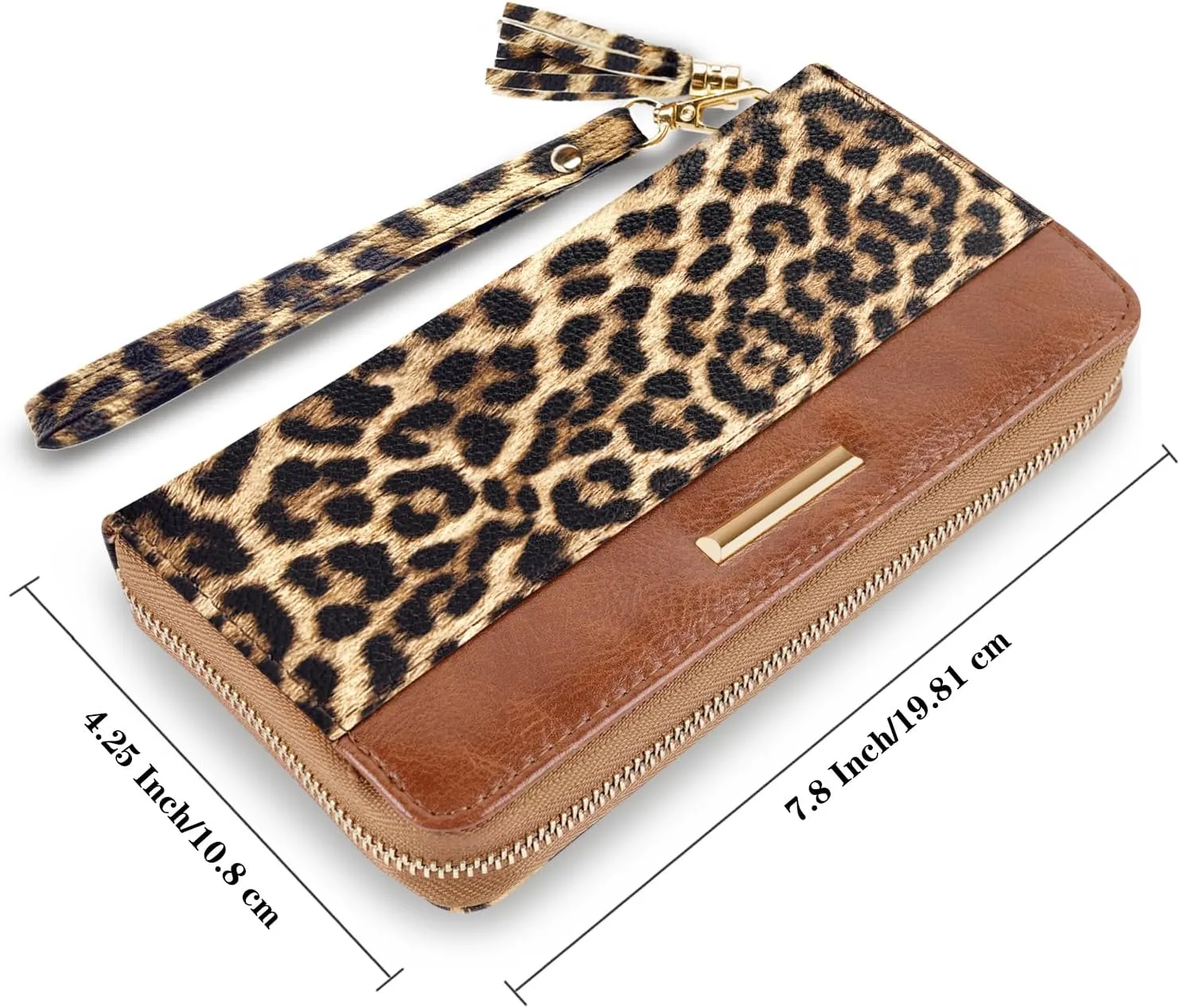 Wallets for Women PU Leather Card Holder Organizer Ladies Clutch with Tassel Wristlet Wrist strap