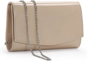 WALLYN'S Women Patent Leather Wallets Fashion Clutch Purses, Evening Bag Handbag Solid Color