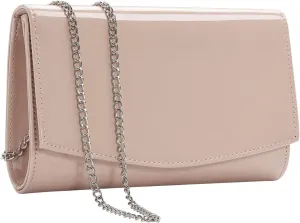 WALLYN'S Women Patent Leather Wallets Fashion Clutch Purses, Evening Bag Handbag Solid Color