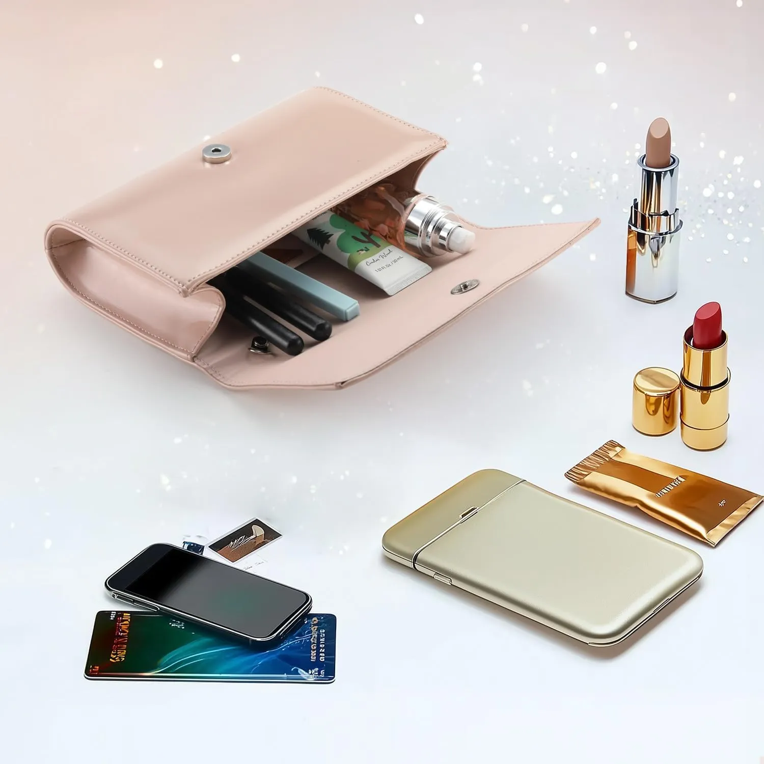 WALLYN'S Women Patent Leather Wallets Fashion Clutch Purses, Evening Bag Handbag Solid Color