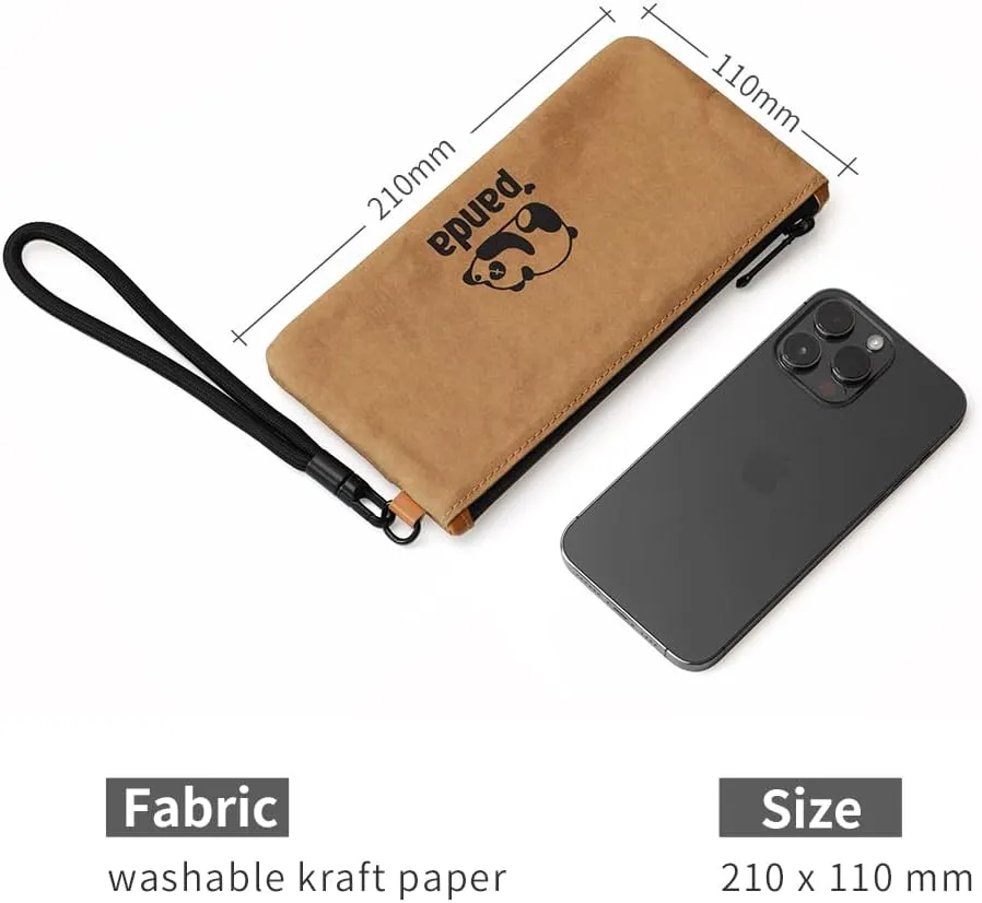 Washable Kraft Paper Wristlet Handbags Purses Cell Phone Pocket Clutch Wallet Pouch Bags with Card Slots