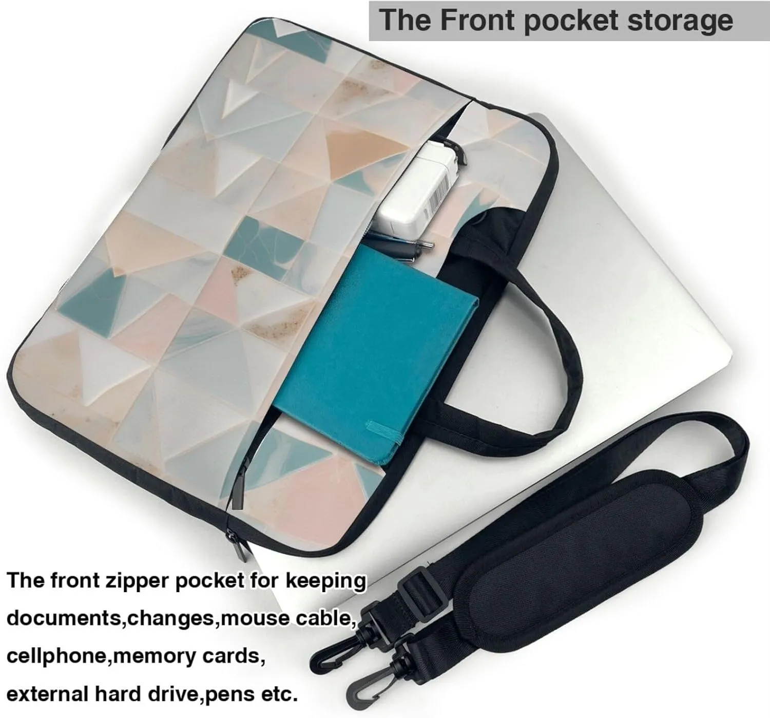 Water mills of marble texture pattern Fashionable and ultra-thin shoulder laptop bag Shockproof soft lining