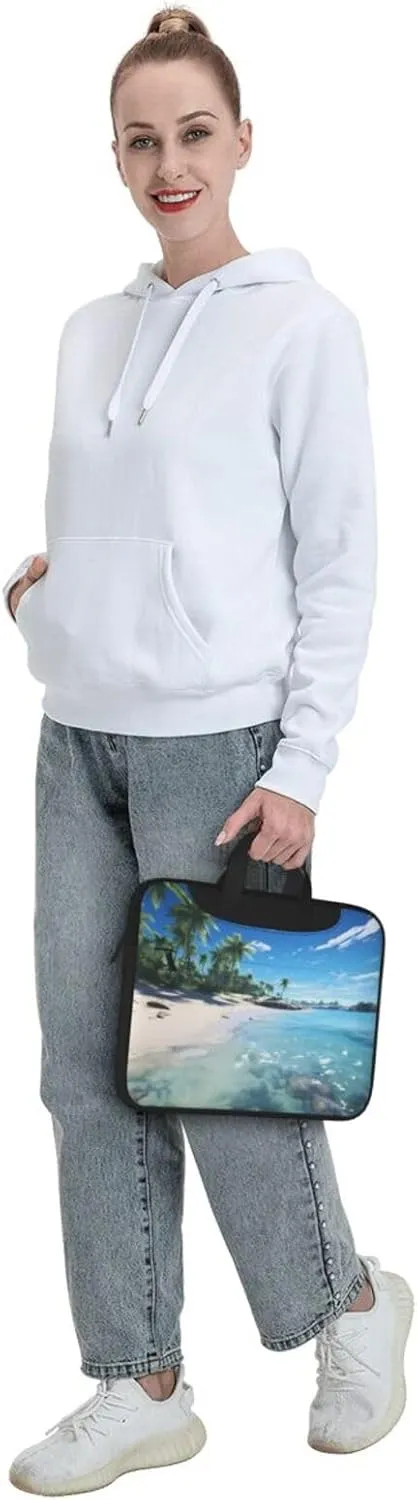 Water Rush to Tropical Beach picture Fashionable and ultra-thin shoulder laptop bag Shockproof soft lining