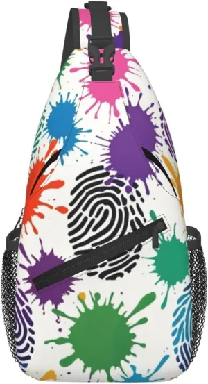 Watercolor Splatter Crossbody Bags Cross Chest Bag Adjustable Sling Backpack for Women Men
