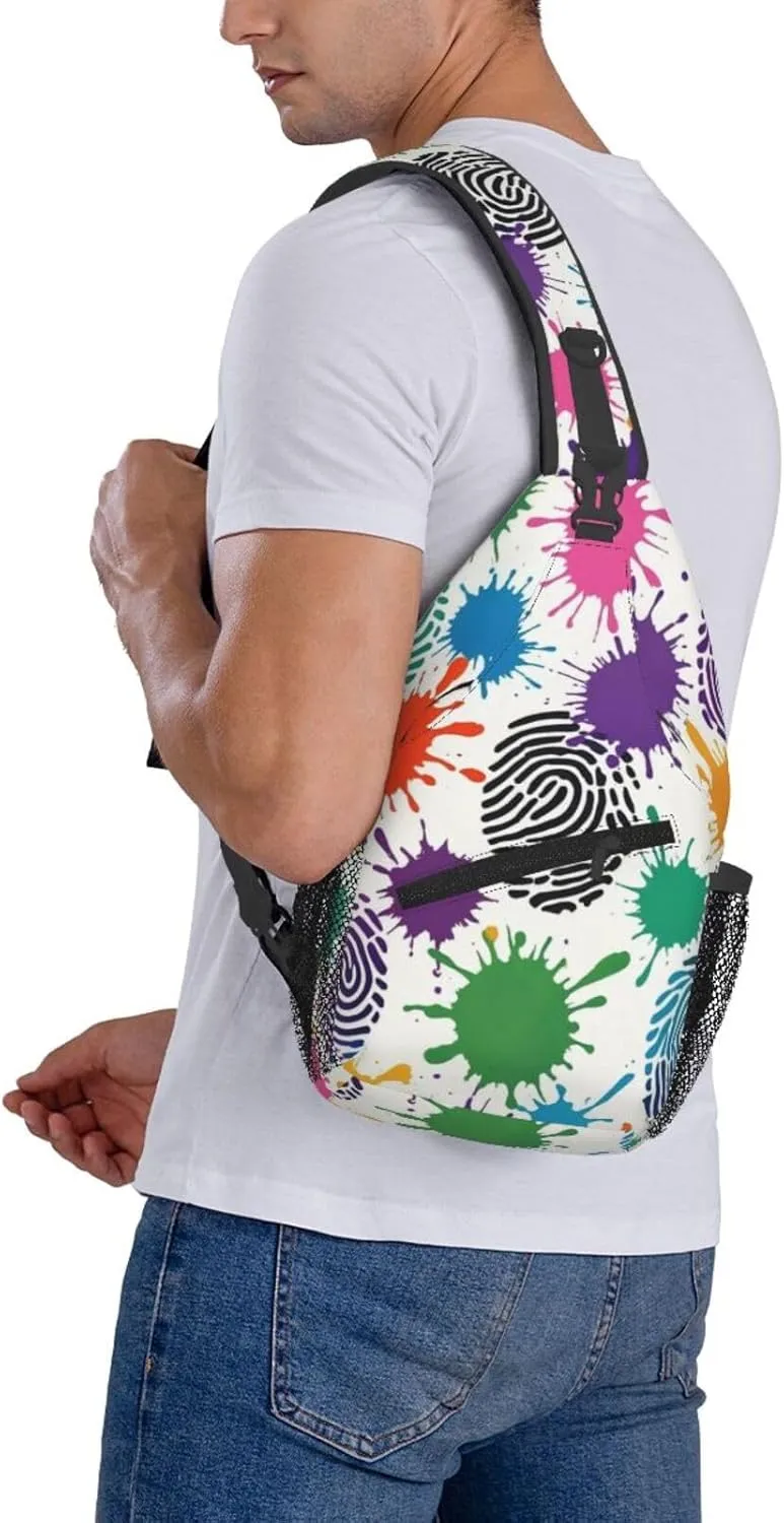Watercolor Splatter Crossbody Bags Cross Chest Bag Adjustable Sling Backpack for Women Men