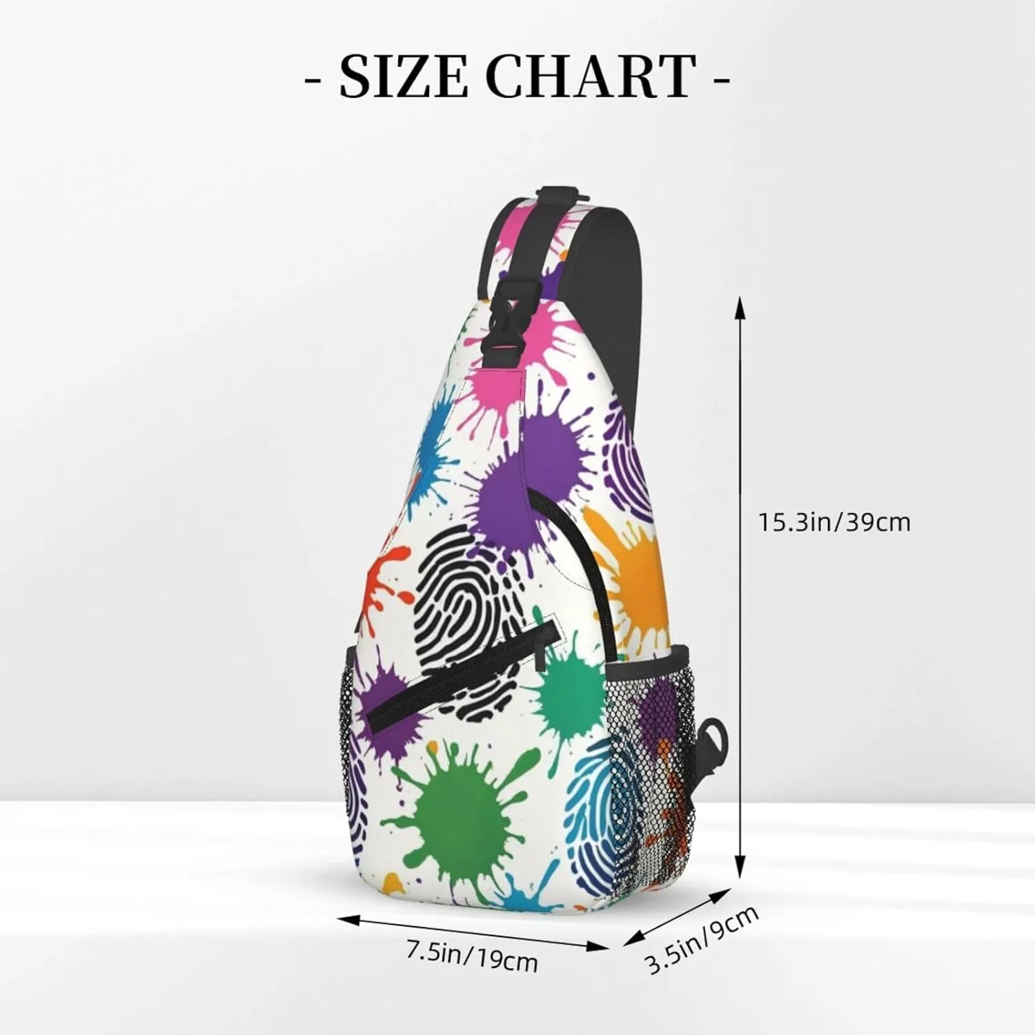 Watercolor Splatter Crossbody Bags Cross Chest Bag Adjustable Sling Backpack for Women Men