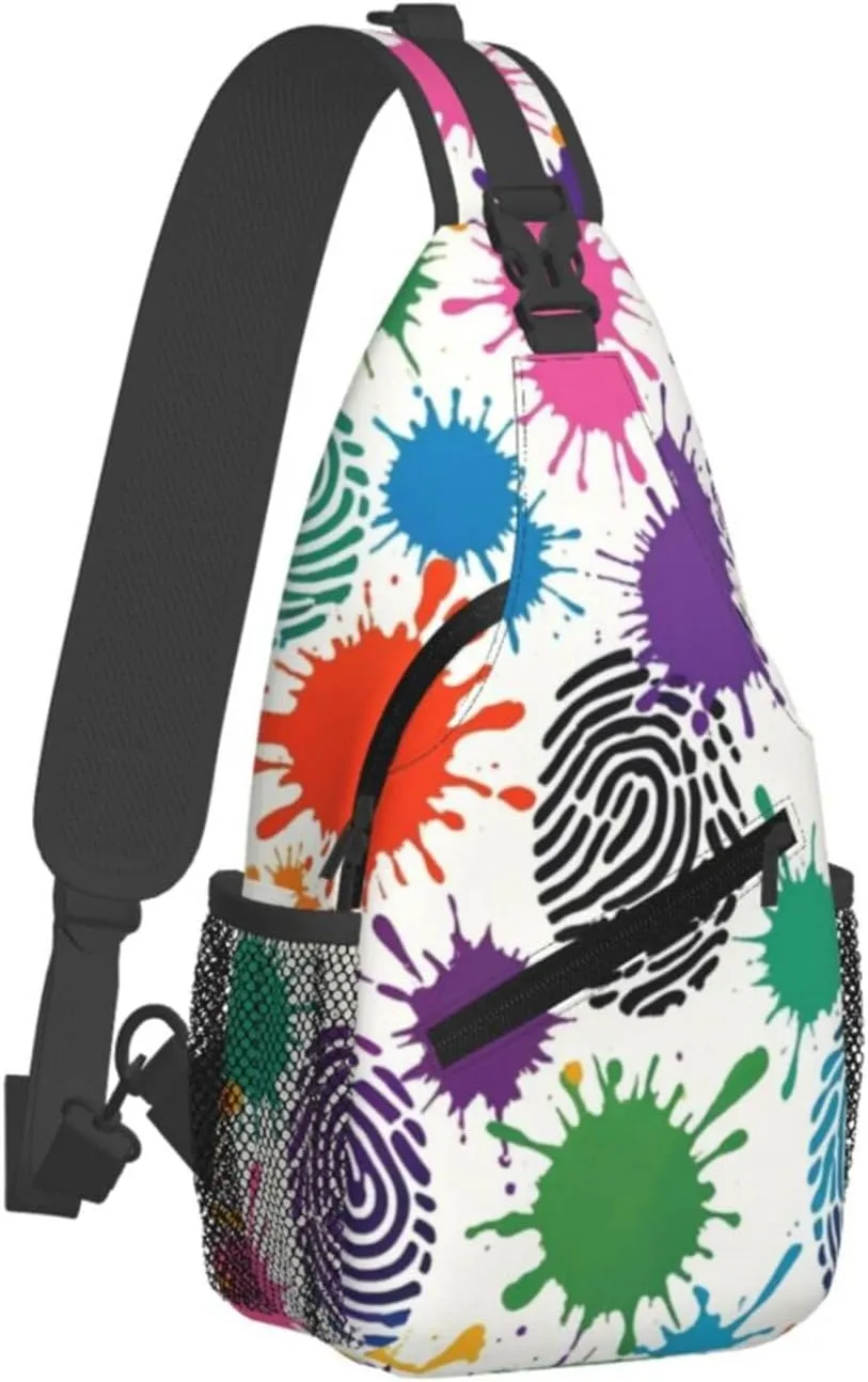 Watercolor Splatter Crossbody Bags Cross Chest Bag Adjustable Sling Backpack for Women Men