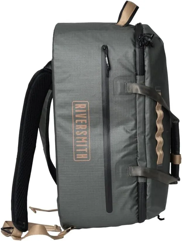 Waterproof Duffel Bag, Heavy-Duty, Versatile, Grey/Tan (Shadow Kelp, 45L)