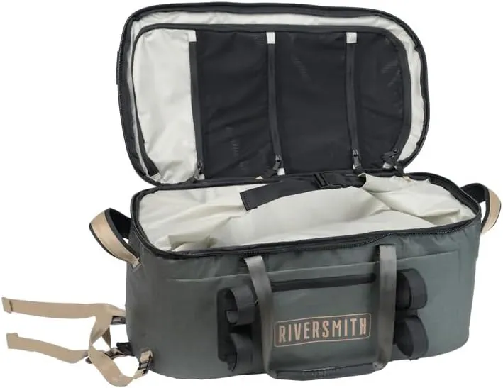 Waterproof Duffel Bag, Heavy-Duty, Versatile, Grey/Tan (Shadow Kelp, 45L)