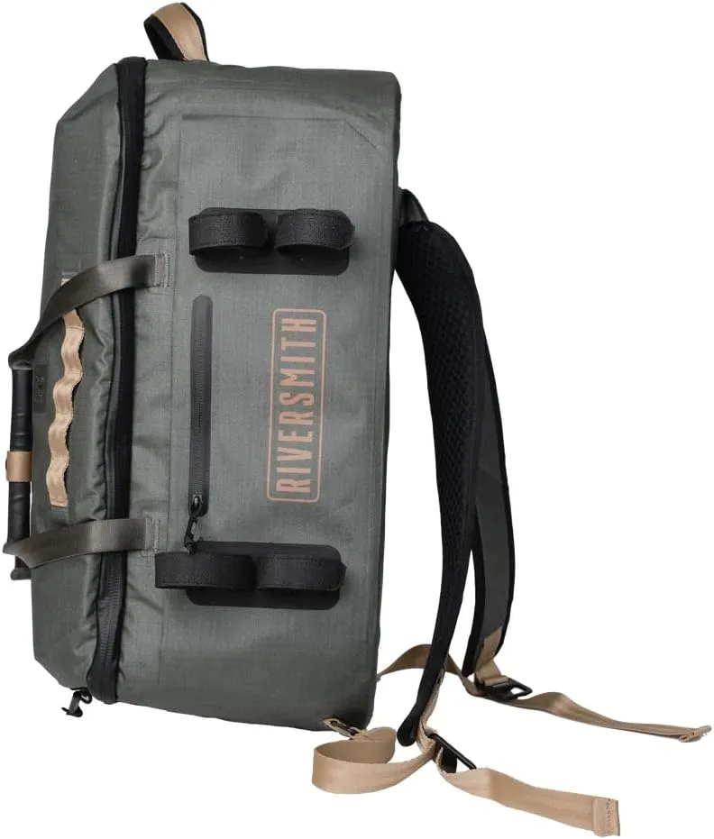 Waterproof Duffel Bag, Heavy-Duty, Versatile, Grey/Tan (Shadow Kelp, 45L)