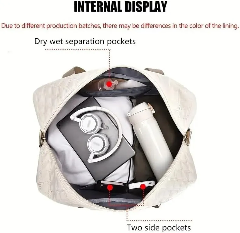 Waterproof Large-Capacity Gym Duffel Bag – Durable Nylon Travel Luggage with Shoe Compartment & Multi-Pocket Organizer – Ideal for Gym, Travel & Weekend Trips, Available in 10 Colors (Grey and Pink)