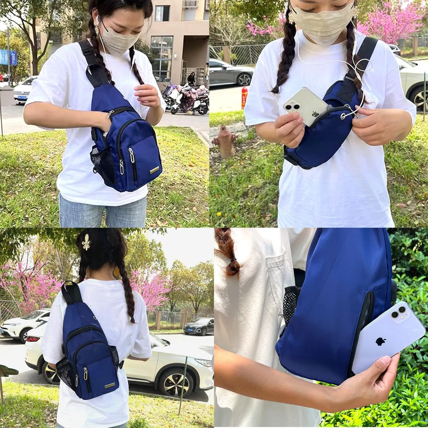 Waterproof Sling Backpack Crossbody Sling Bag, Cross Bag Adjustable Travel Hiking Essentials Casual Daypack Multipurpose Chest Bag Purse for Women Men