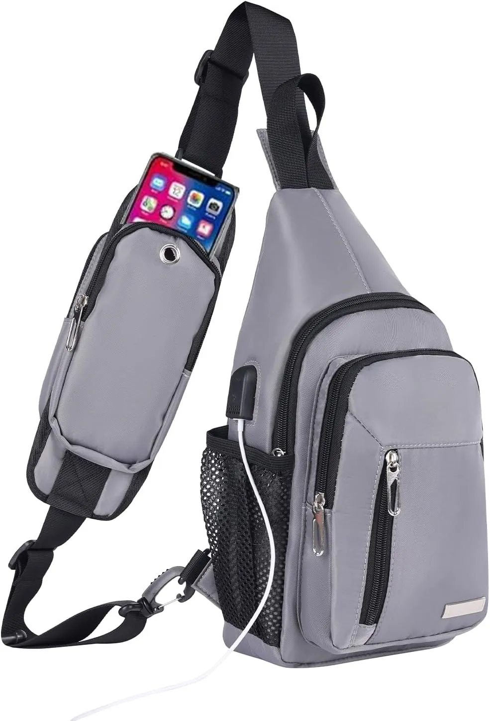 Waterproof Sling Backpack Crossbody Sling Bag for Women Men, Multipurpose Travel Hiking Adjustable Chest Bag Casual Daypack with Pocket