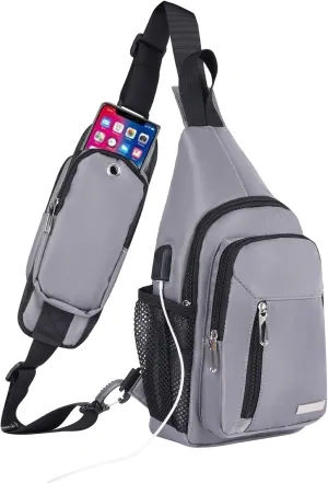 Waterproof Sling Backpack Crossbody Sling Bag for Women Men, Multipurpose Travel Hiking Adjustable Chest Bag Casual Daypack with Pocket