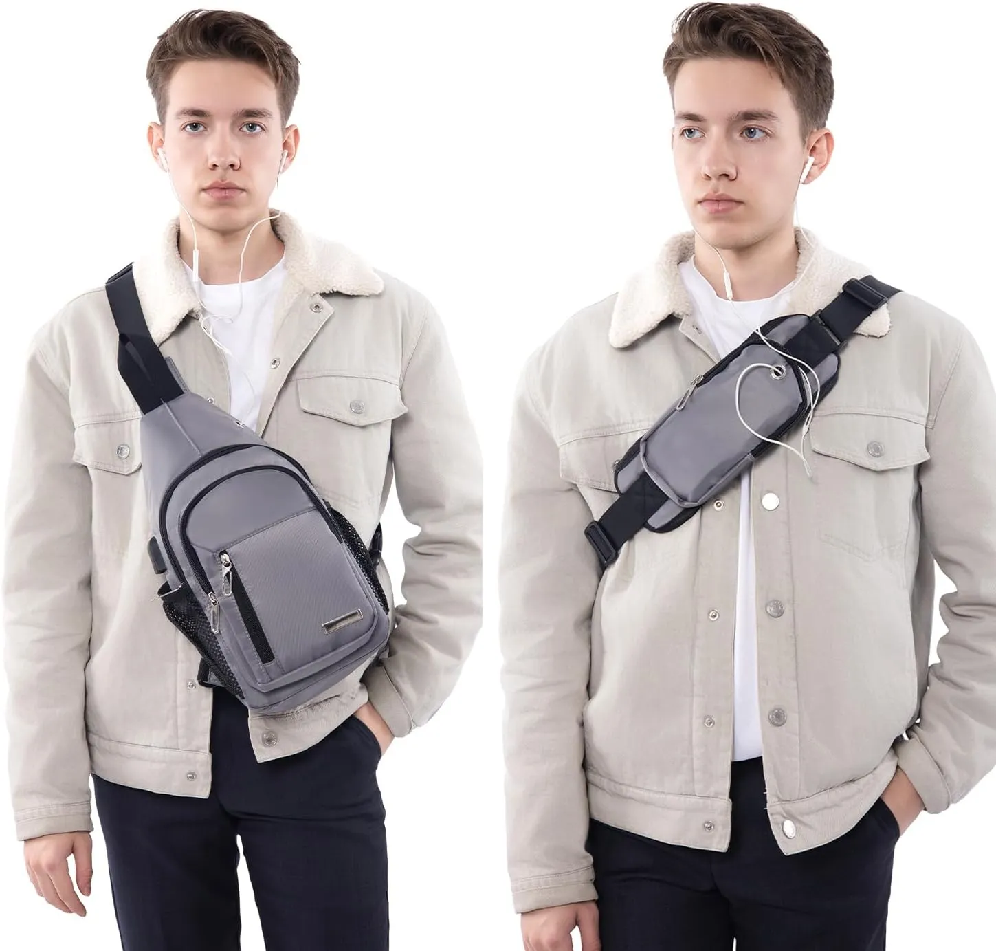 Waterproof Sling Backpack Crossbody Sling Bag for Women Men, Multipurpose Travel Hiking Adjustable Chest Bag Casual Daypack with Pocket