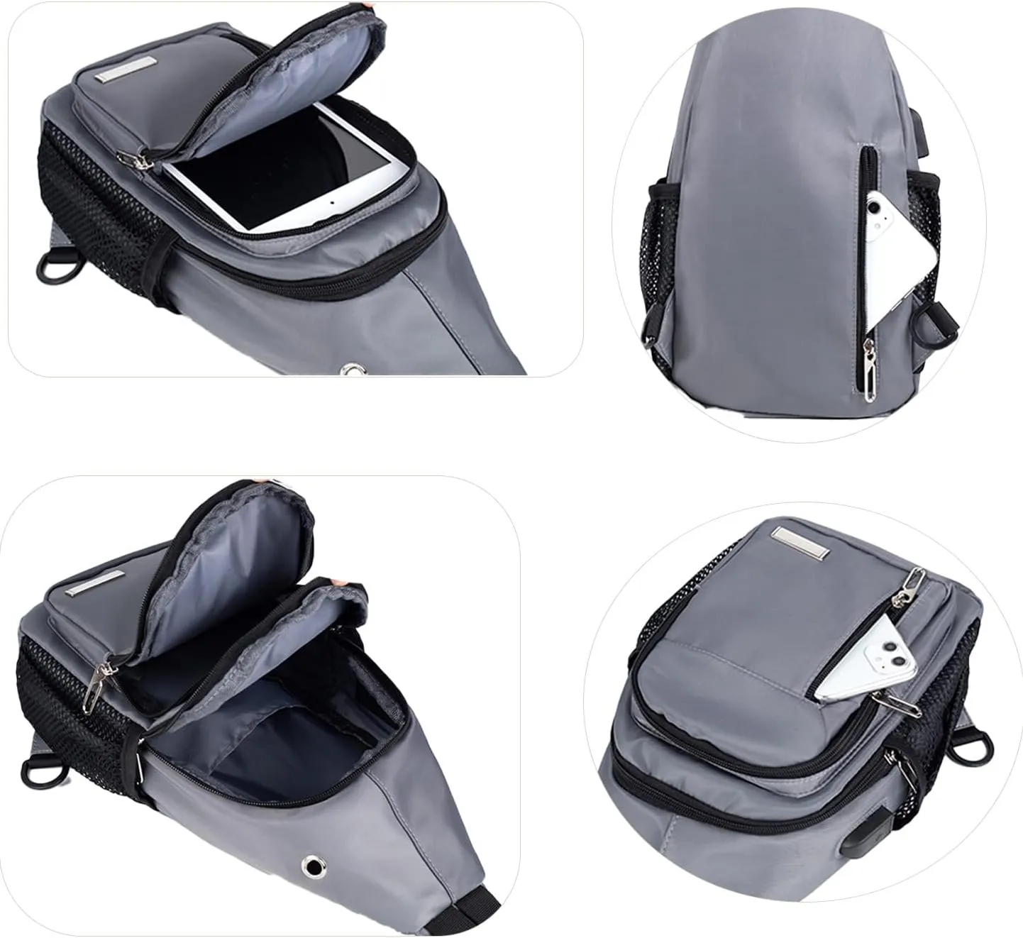 Waterproof Sling Backpack Crossbody Sling Bag for Women Men, Multipurpose Travel Hiking Adjustable Chest Bag Casual Daypack with Pocket