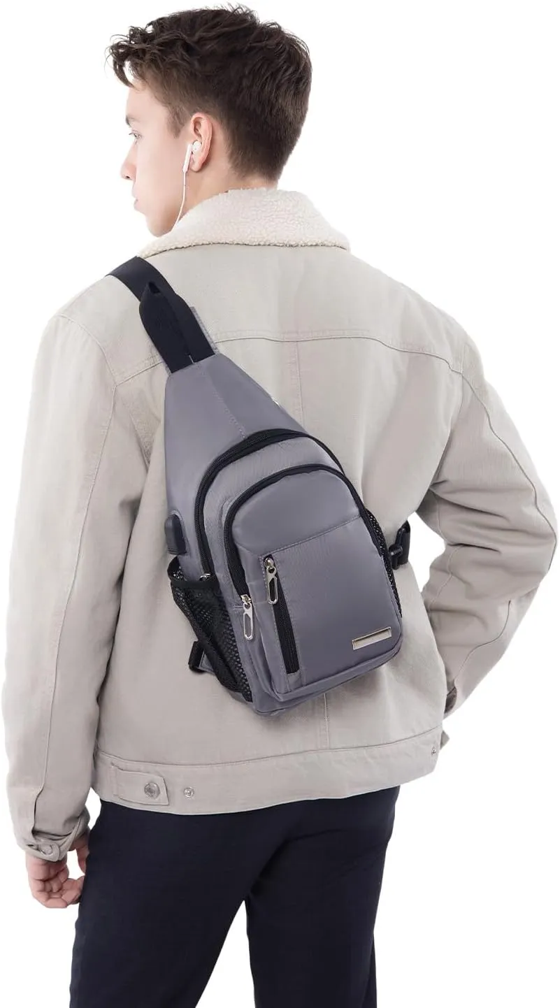 Waterproof Sling Backpack Crossbody Sling Bag for Women Men, Multipurpose Travel Hiking Adjustable Chest Bag Casual Daypack with Pocket