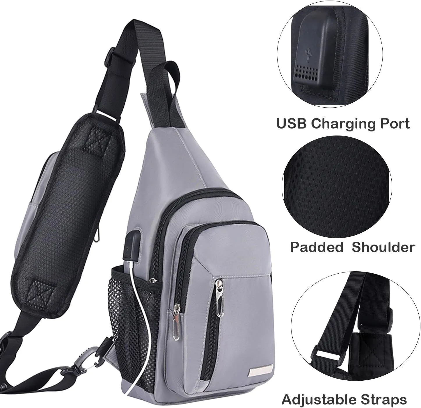 Waterproof Sling Backpack Crossbody Sling Bag for Women Men, Multipurpose Travel Hiking Adjustable Chest Bag Casual Daypack with Pocket