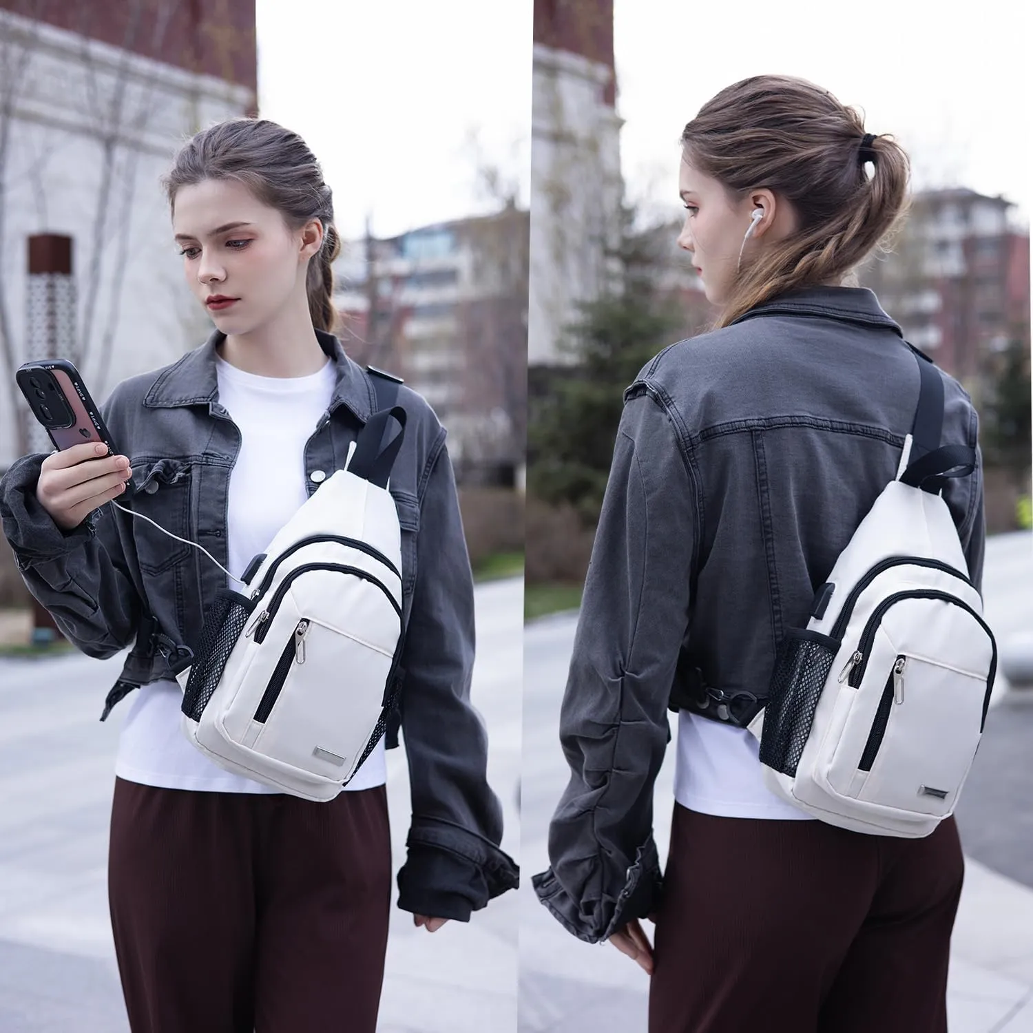 Waterproof Sling Backpack Crossbody Sling Bag for Women Men, Multipurpose Travel Hiking Adjustable Chest Bag Casual Daypack