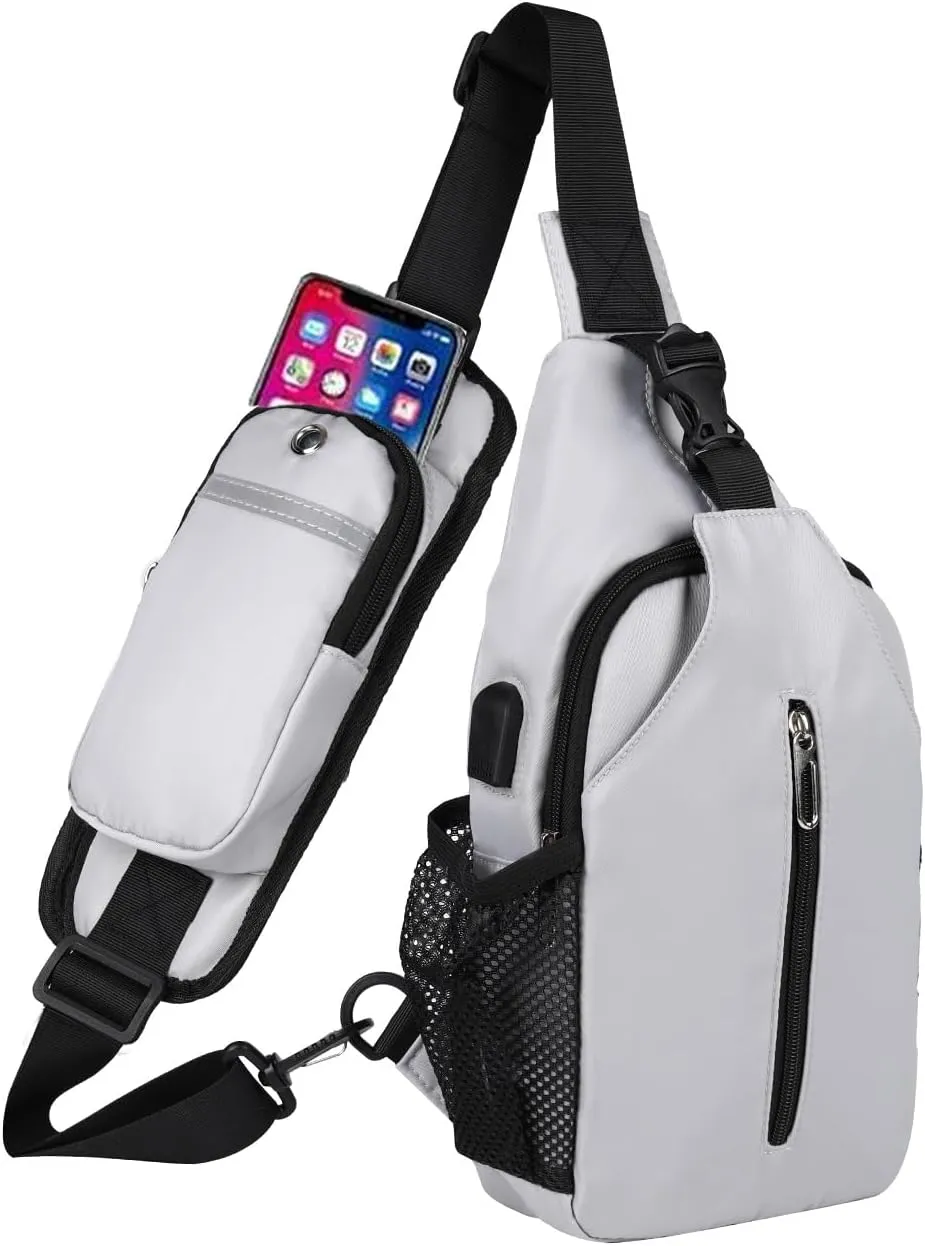 Waterproof Sling Backpack Crossbody Sling Bag for Women Men, Multipurpose Travel Hiking Adjustable Chest Bag Casual Daypack