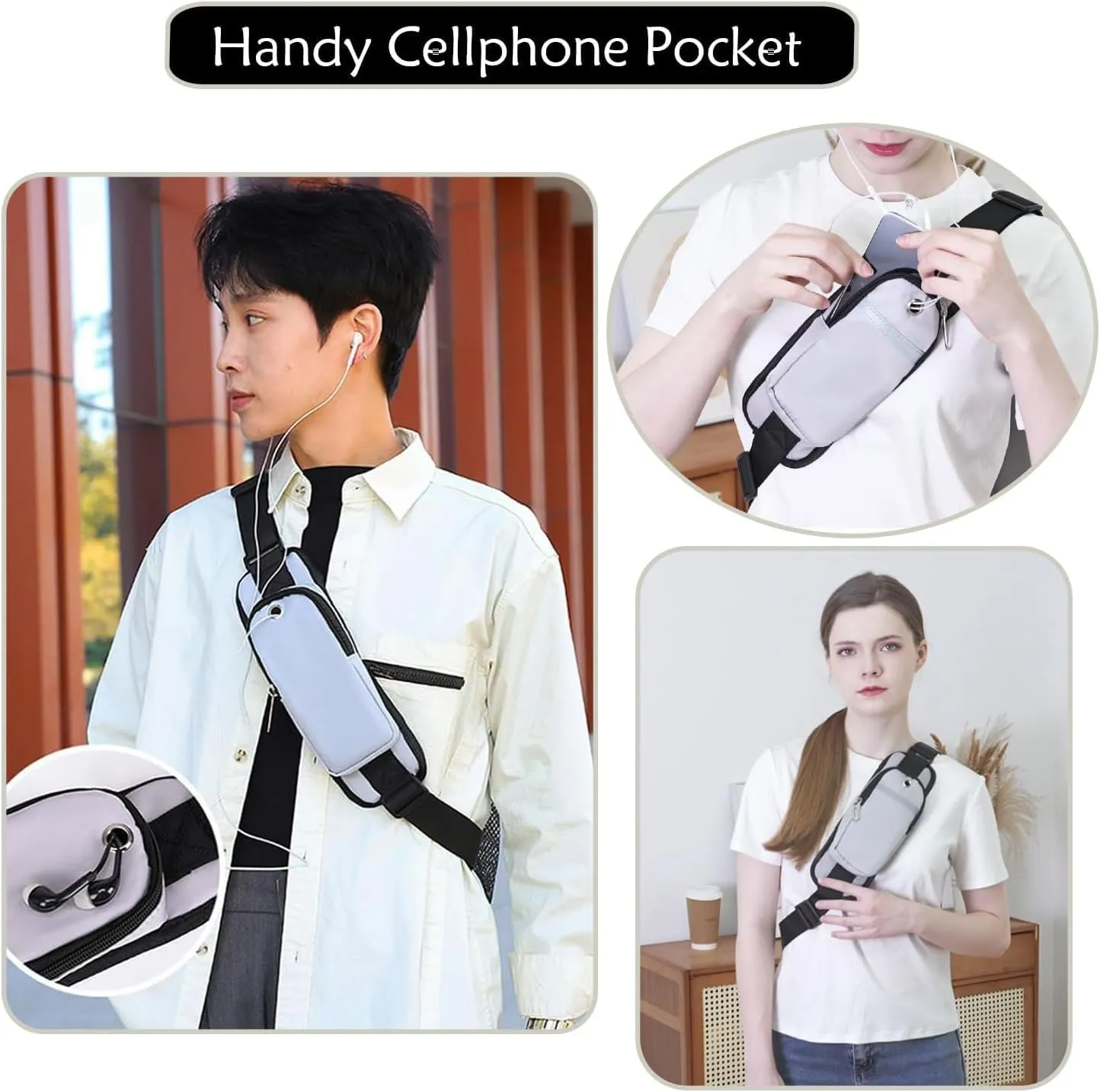 Waterproof Sling Backpack Crossbody Sling Bag for Women Men, Multipurpose Travel Hiking Adjustable Chest Bag Casual Daypack