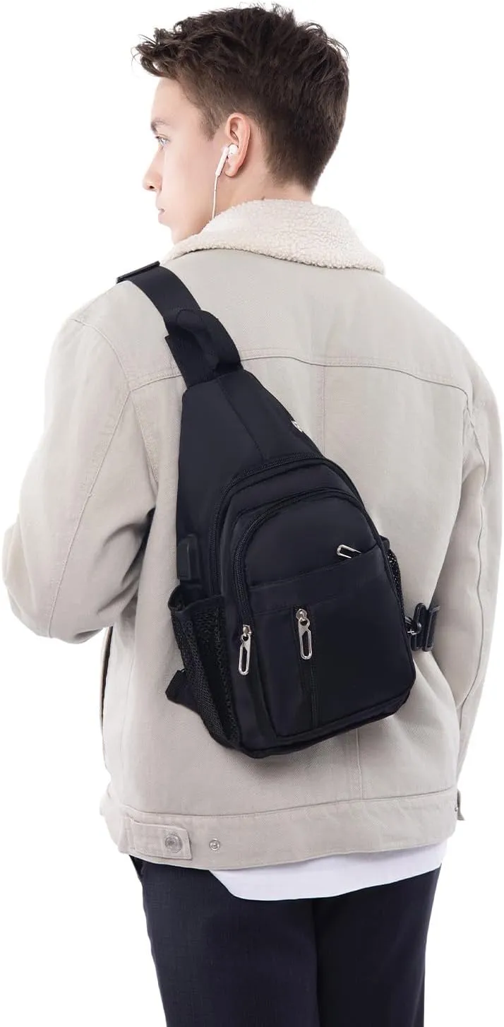 Waterproof Sling Backpack Crossbody Sling Bag for Women Men, Multipurpose Travel Hiking Adjustable Chest Bag Casual Daypack