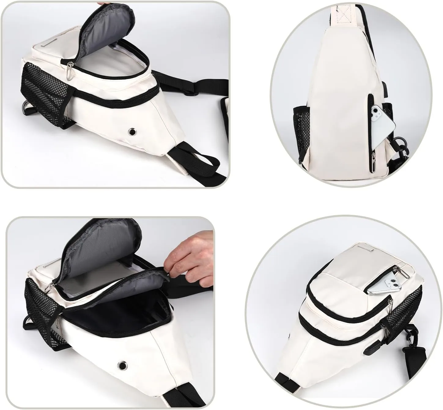 Waterproof Sling Backpack Crossbody Sling Bag for Women Men, Multipurpose Travel Hiking Adjustable Chest Bag Casual Daypack