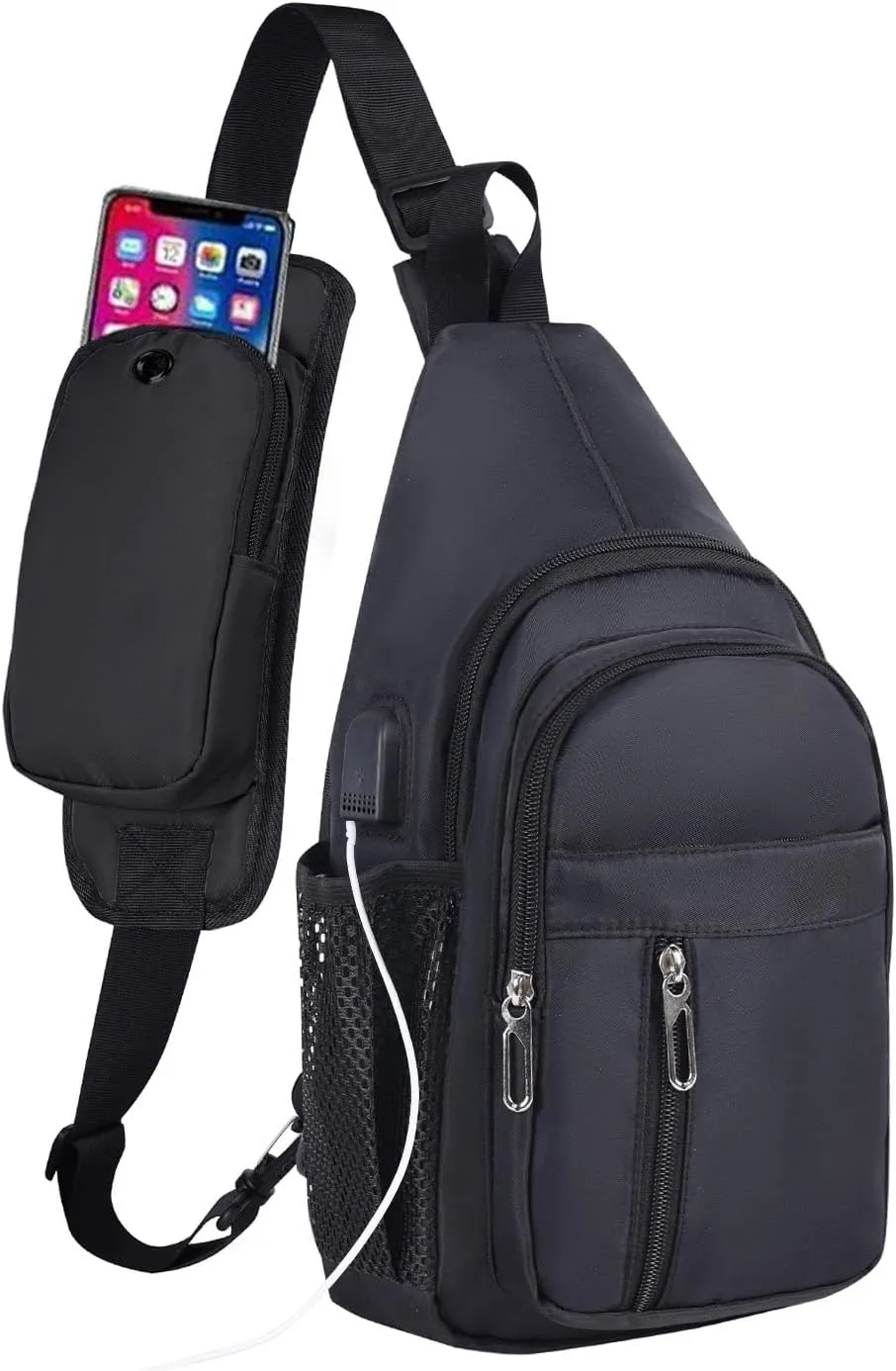 Waterproof Sling Backpack Crossbody Sling Bag for Women Men, Multipurpose Travel Hiking Adjustable Chest Bag Casual Daypack