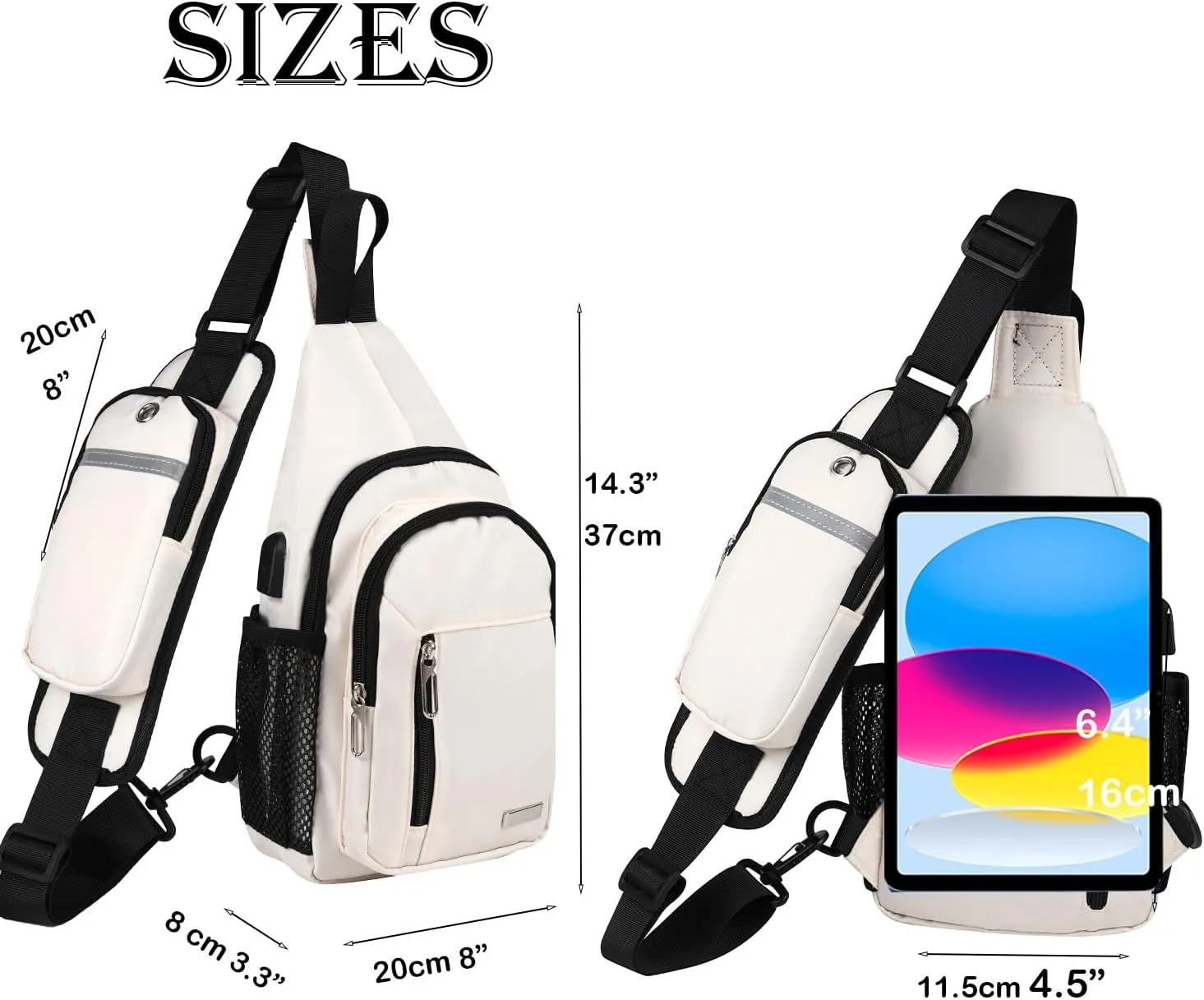 Waterproof Sling Backpack Crossbody Sling Bag for Women Men, Multipurpose Travel Hiking Adjustable Chest Bag Casual Daypack