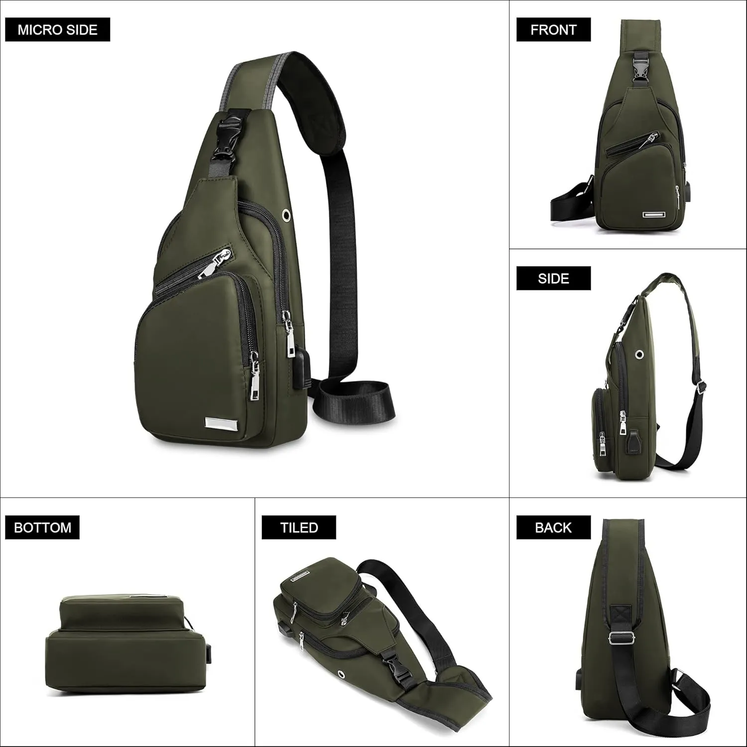Waterproof Sling Bag Crossbody Backpack for Men Women Sling Backpack Hiking Daypack Multipurpose Cross Body Chest Bag