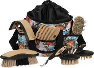Weaver Leather Horse Grooming Kit, 7-Piece Horse Brush Set with Organizer Tote Bag, Equine Care, Horse Tack Room Equipment, Grooming Horse Supplies