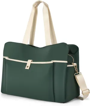 Wedama Large Tote Gym Bag for Women, Weekender Bags Travel Duffel Overnight Carry on Bag Women Labor Delivery with Wet Pocket for Travel Sport, Dark Green