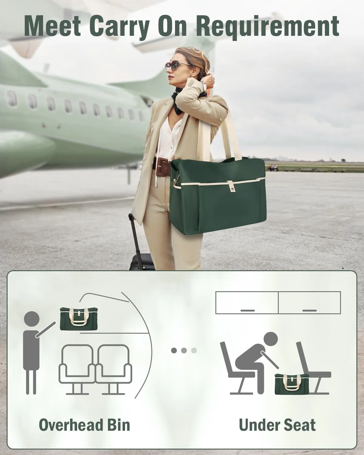 Wedama Large Tote Gym Bag for Women, Weekender Bags Travel Duffel Overnight Carry on Bag Women Labor Delivery with Wet Pocket for Travel Sport, Dark Green