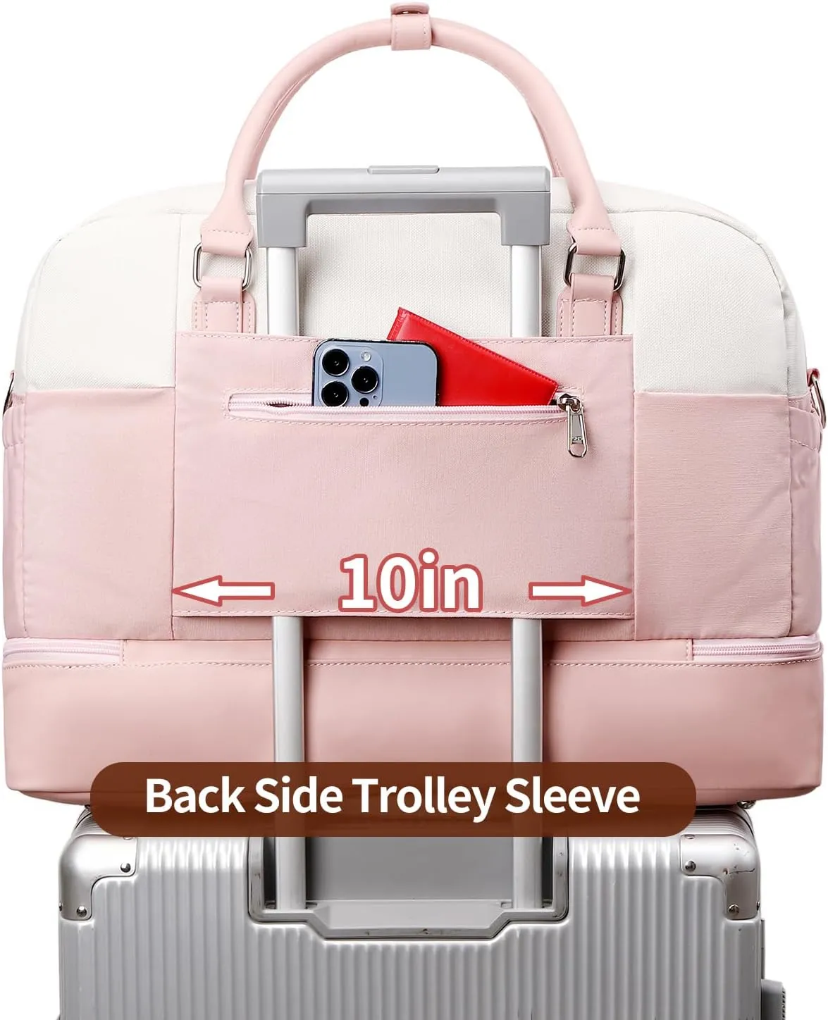 Weekender Bags for Women Overnight Bag Large Canvas Travel Duffel Bag with Shoe Compartment Carry On Tote Bag 3Pcs Set