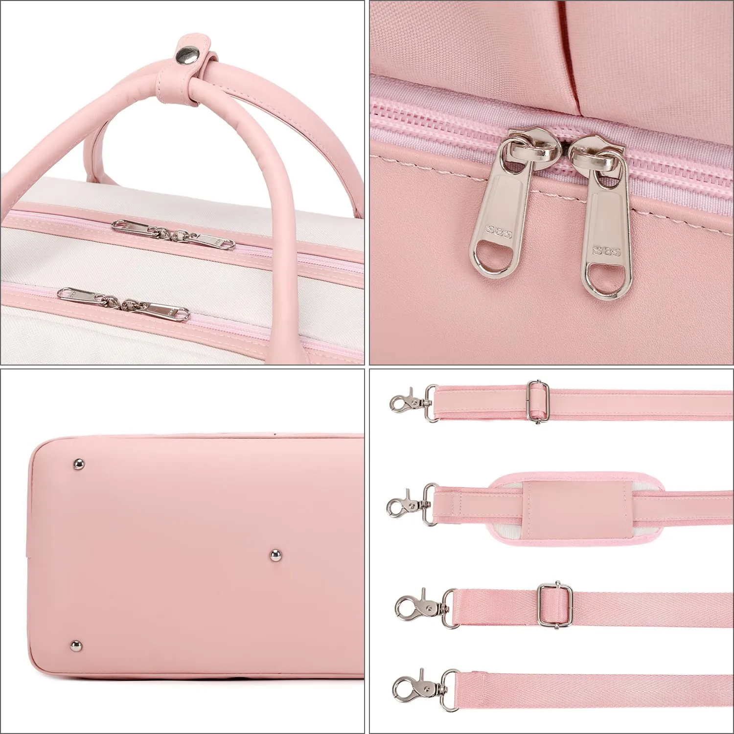 Weekender Bags for Women Overnight Bag Large Canvas Travel Duffel Bag with Shoe Compartment Carry On Tote Bag 3Pcs Set