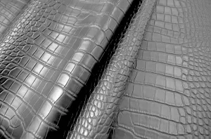 Wento Alligator Skin PU Leather Fabric Faux Leather Fabric Black Crocodile Fabric Leather Upholstery Fabric by The Yard (1yard,Black)