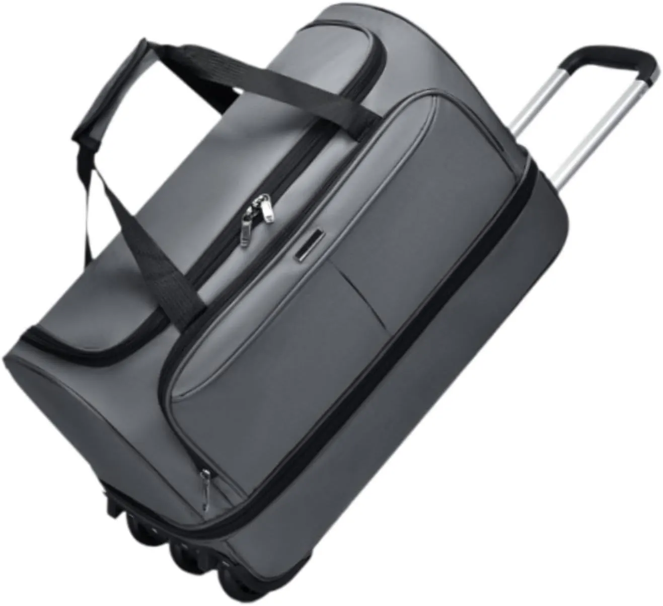 Wheeled Duffel Bag Suitcase Carrier Heavy Duty Rolling Garment Bag Trolley Bag for Picnic Traveling Outdoor Men Business Trip, gray, L
