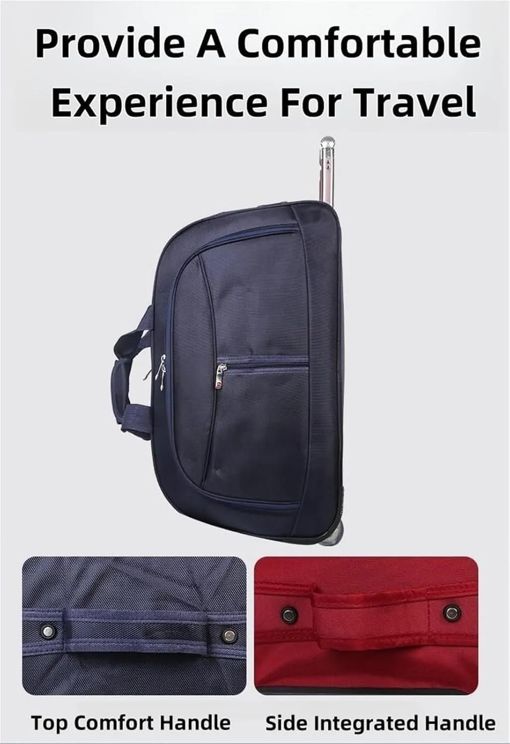 Wheeled Duffle Bag Foldable Bag Large Weekend Bag, Expandable Travel Duffel Bag,for Shopping Travel(Black,Small)